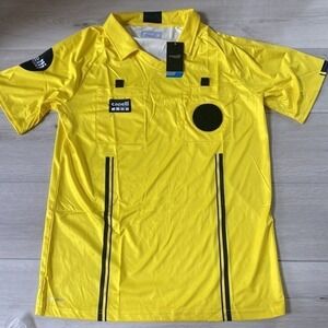 Capelli Men's Official Referee V-Neck Short Sleeve Jersey Large Yellow NWT